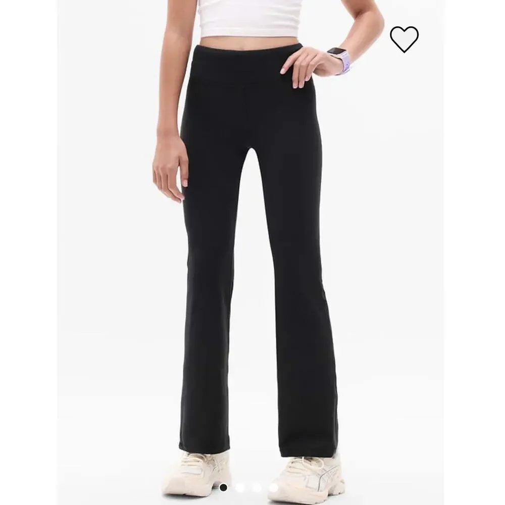 Athleta Girl Chit Chat Flare Pants Girls XL 14 Black High Rise Yoga Leggings